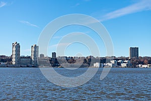 Skyline of Guttenberg New Jersey along the Hudson River