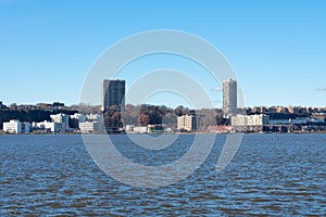 Skyline of Guttenberg New Jersey along the Hudson River