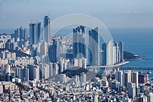 Skyline in Haeundae District in Pusan, Korea