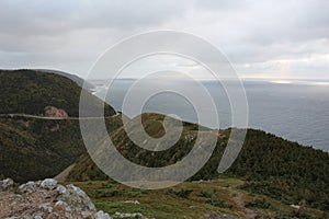 Skyline hiking trail on the Cabot trail highway in Cape Breton Highland National Park in Nova Scotia