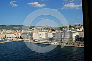 Skyline with historical building in Trieste, Italy