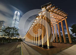 Skyline of Hong Kong city at night