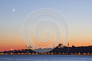 Skyline of Istanbul from Bosphorus, Istanbul, Turkey