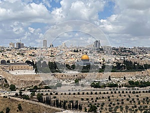 skyline of Jerusalem with al Aqsa mosque