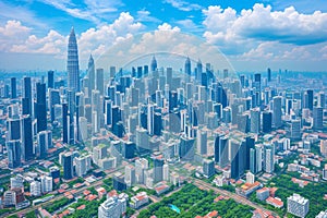 The skyline of Kuala Lumpur, Malaysia City Center.