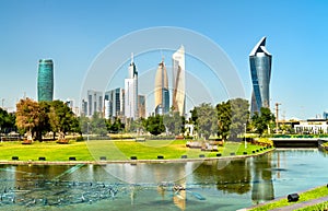 Skyline of Kuwait City at Al Shaheed Park