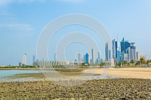 Skyline of Kuwait including the Seif palace, Liberation tower and the National assembly building....IMAGE photo