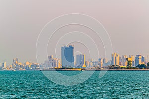 Skyline of Kuwait during sunset