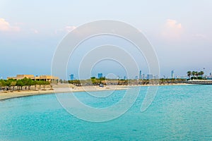 Skyline of Kuwait during sunset