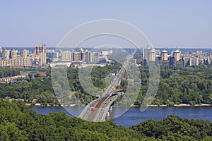 Skyline of Kyiv at the Dnieper river