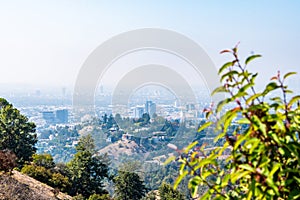 Skyline landscape in Los Angeles city, California