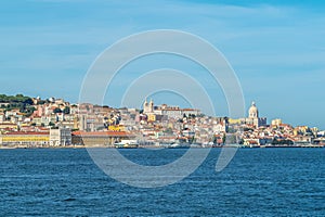Skyline of lisbon by the tagus river in portugal