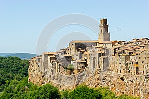 Skyline of little medieval town Pitigliano, Tuscany, Italy