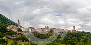 Skyline of little town Leonessa, Lazio, Italy