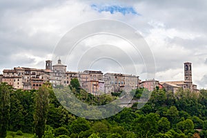 Skyline of little town Leonessa, Lazio, Italy