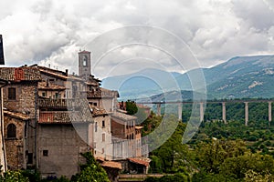 Skyline of little town Leonessa, Lazio, Italy