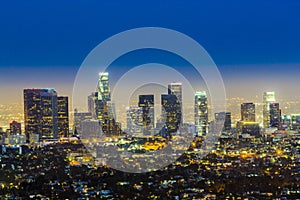 Skyline of Los Angeles by night