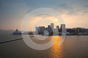 Skyline of Macao cityscape before sunset