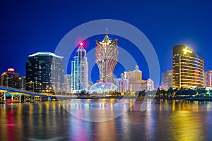 Skyline of macau by the sea photo