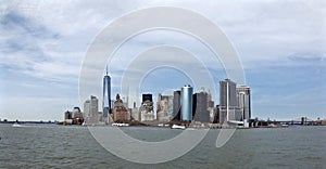 Skyline of Manhattan from a waterview