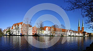 Skyline of the medieval city of Lubeck, Germany