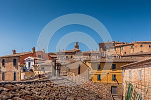 Skyline of the medieval town of Corinaldo, Le Marche, Italy, near Senigallia photo