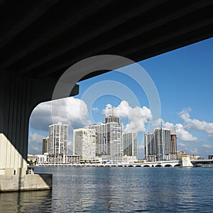 Skyline of Miami, Florida, USA.