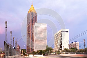 Skyline of midtown Atlanta at dusk