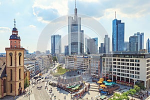 Skyline of modern Frankfurt am Main, Germany