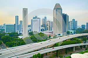 Skyline of modern metropolis, Singapore
