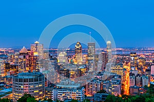 Skyline of Montreal Canada at Dusk