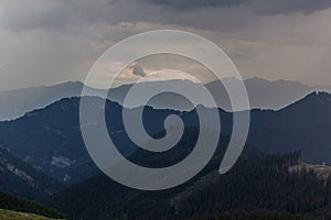 Skyline of mountains in Slovak