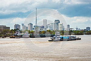 Skyline of New Orleans and Mississippi River