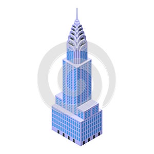 Skyline new york building icon isometric vector. Landmark subway