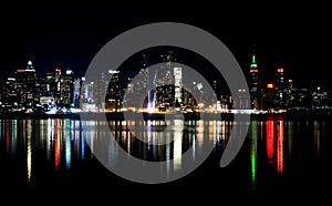 Skyline of New York City at night