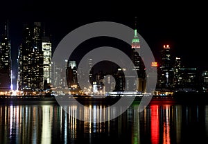 Skyline of New York City, at night