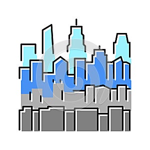 skyline new york color icon vector illustration