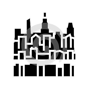 skyline new york glyph icon vector illustration