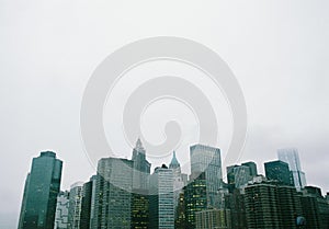 Skyline of New York, seen from the Brooklyn Bridge