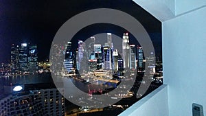 Skyline Night Singapur