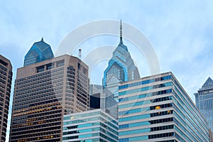 Skyline of offcie buildings at downtown Philadelphia, USA