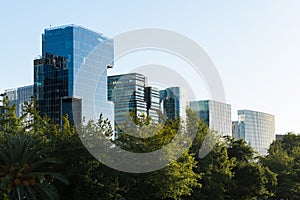 Skyline of office buildings at Nueva Las Condes, Santiago de Chile