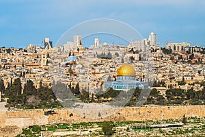Skyline of old city of jerusalem, israel