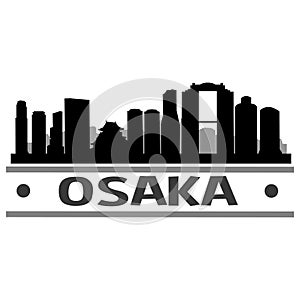Osaka Skyline City Icon Vector Art Design photo