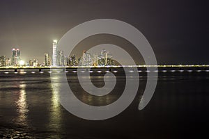 Skyline of Panama at night photo