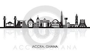 Skyline panorama of city of Accra, Ghana - vector illustration photo