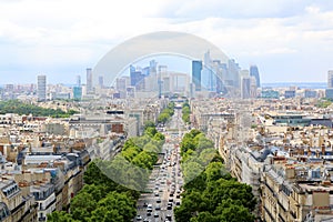 Skyline of Paris city towards La Defense district