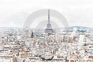 Skyline of Paris with eiffel tower