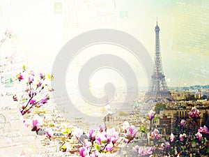 Skyline of Paris with eiffel tower