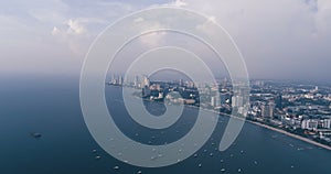 Skyline of Pattaya from aerial view, Pattaya city, Chonburi